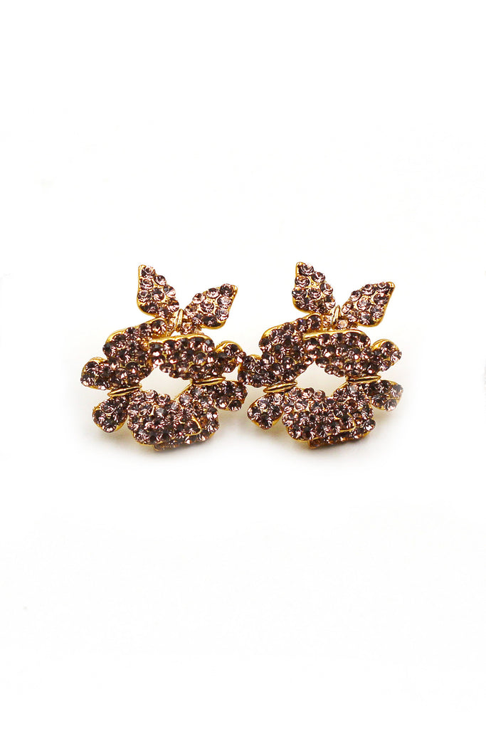 Fashion butterfly crystal earrings