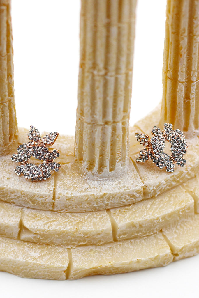 Fashion Butterfly Crystal Earrings Necklace Set