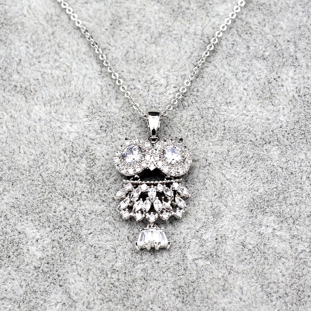 Fashion owl necklace earrings set