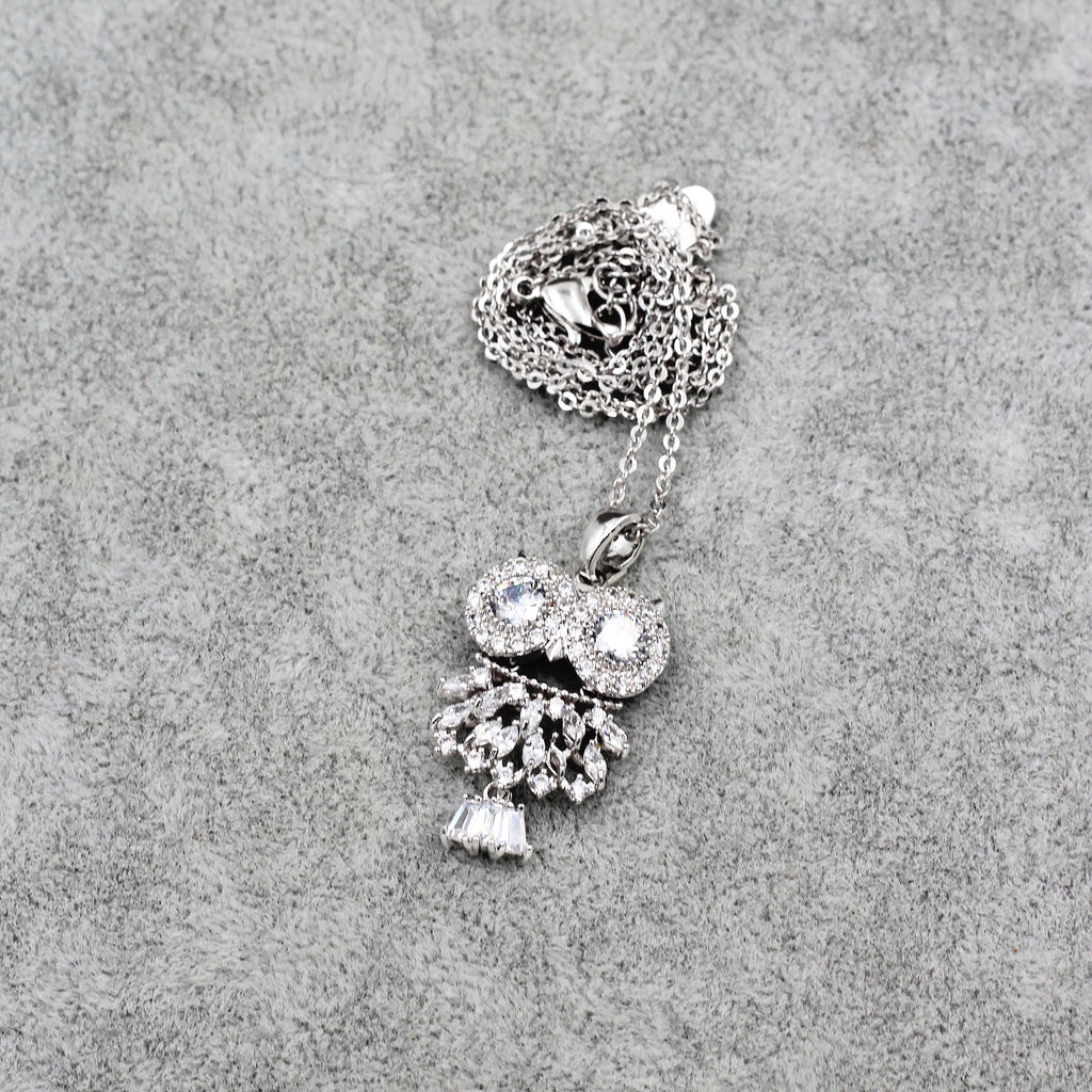 Fashion owl necklace earrings set