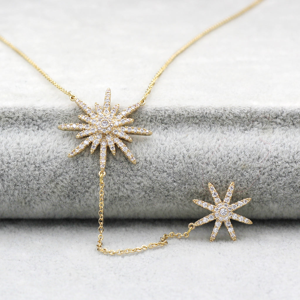 fashion starfish crystal necklace