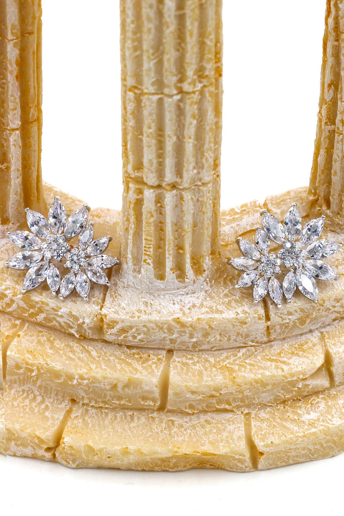 fashion sunflower crystal necklace earrings set