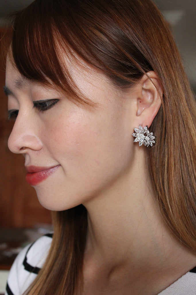 fashion sunflower crystal necklace earrings set