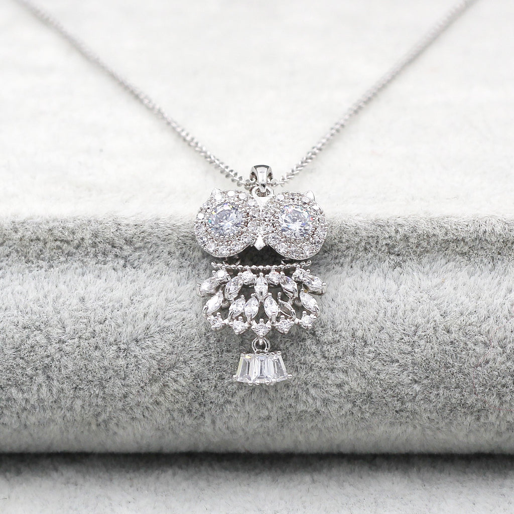 Fashion owl necklace earrings set