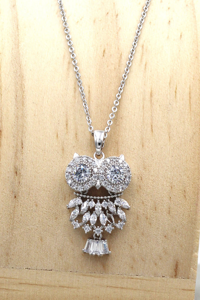 Fashion owl necklace earrings set