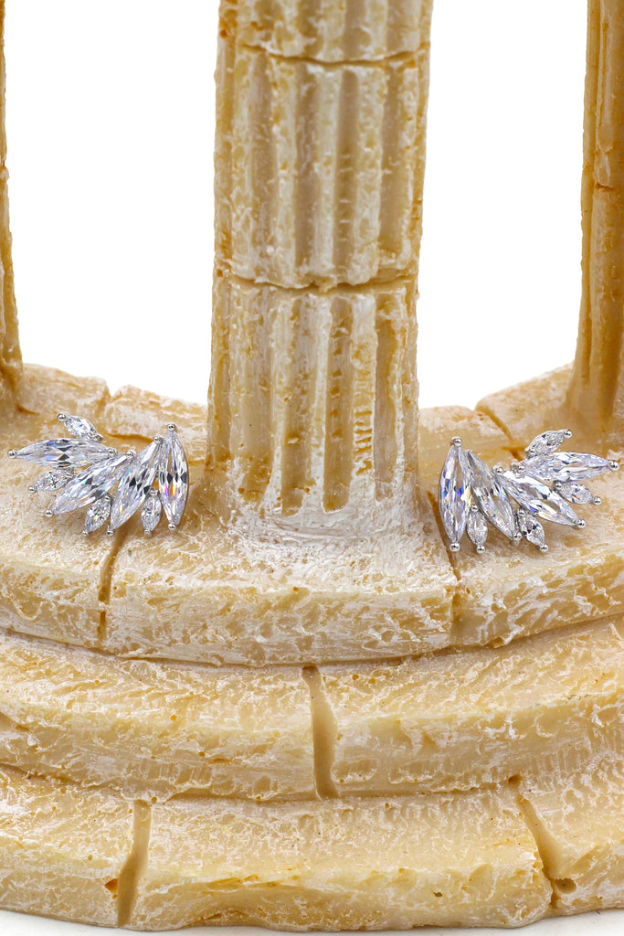 fashion crystal groats silver earrings