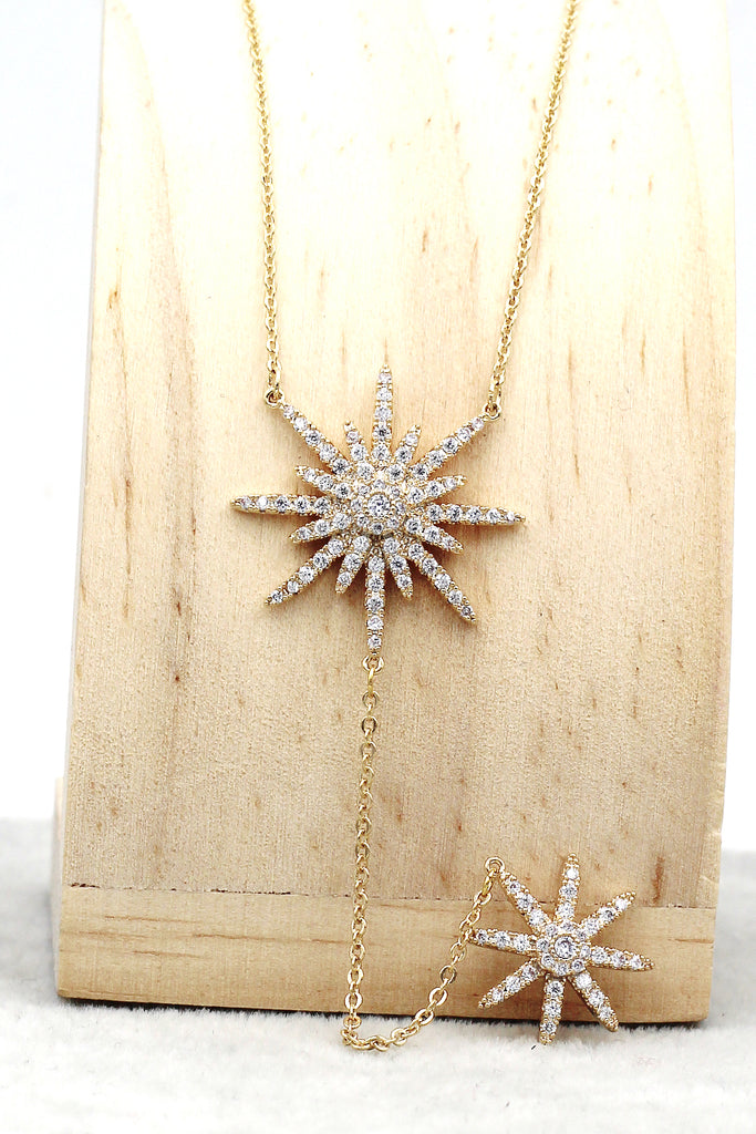 fashion starfish crystal necklace