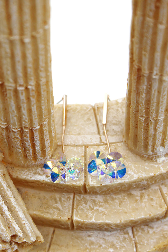 sparkling hanging hammer swarovski crystal earrings