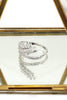 fashion small crystal tassel silver ring