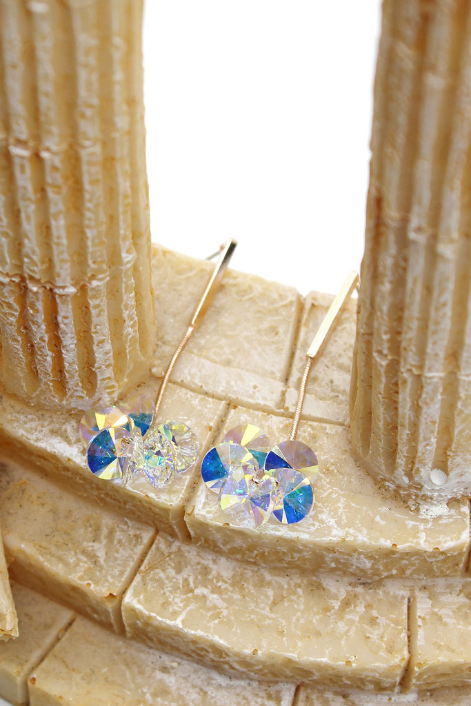 sparkling hanging hammer swarovski crystal earrings