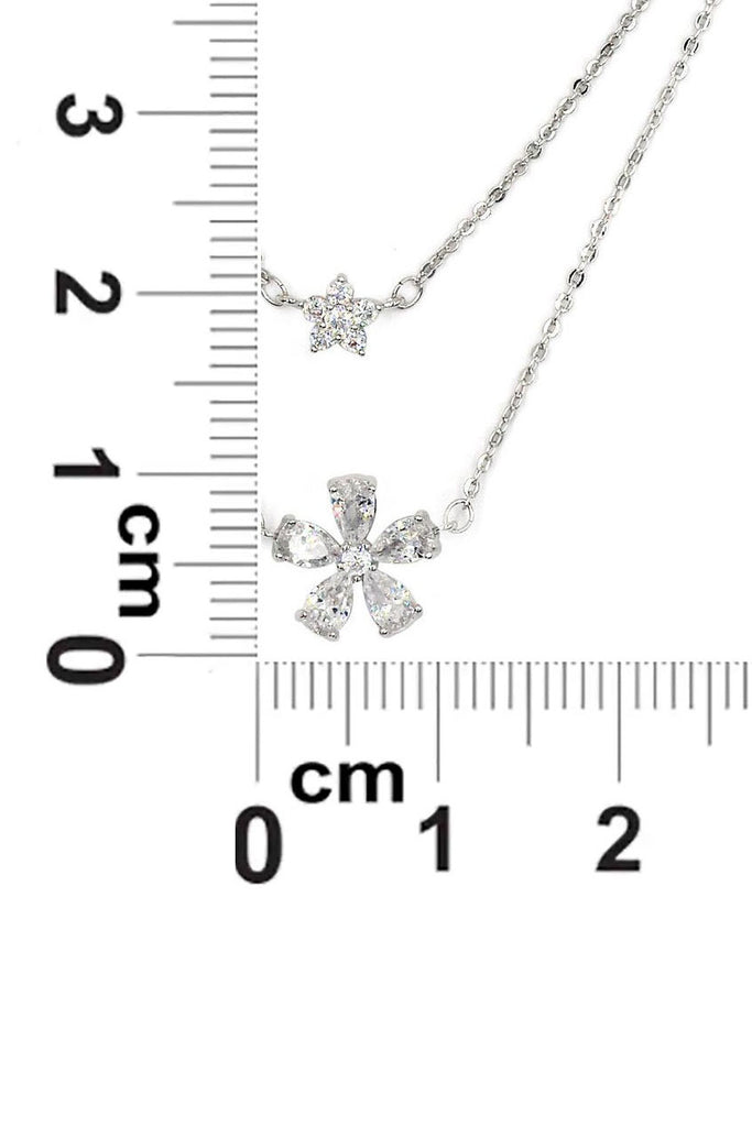duplexes mini flowers crystal necklace