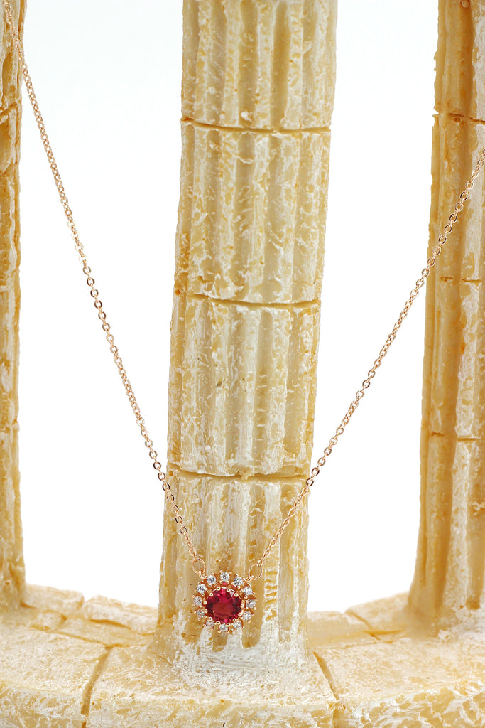 simple red crystal necklace earrings set