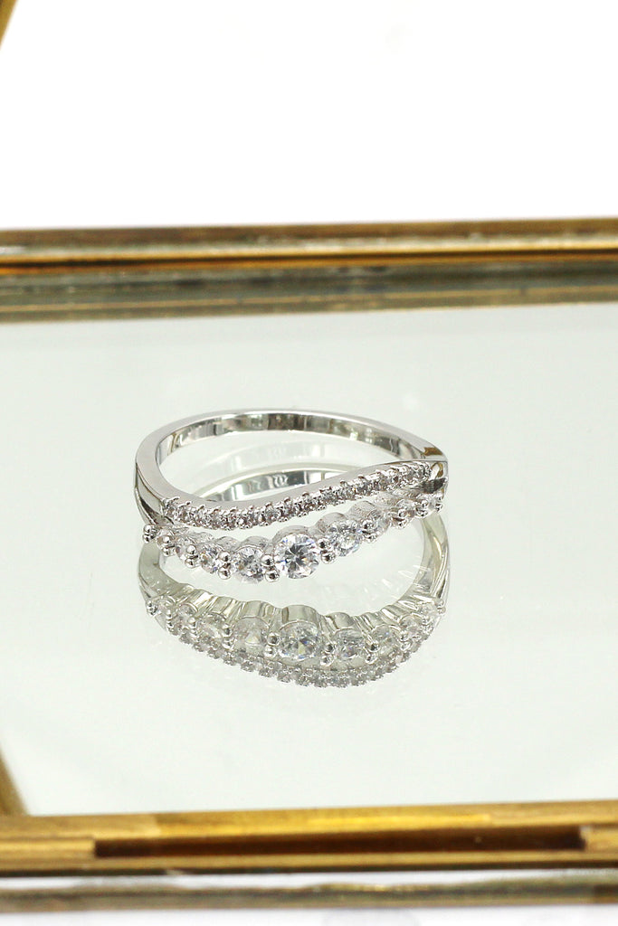 fashion vitality silver crystal ring