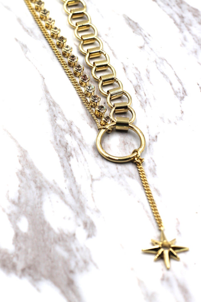 Fashion Eight Pointed Star Gold Necklace