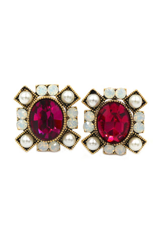 elegant pendant tassel crystal and pearl earrings