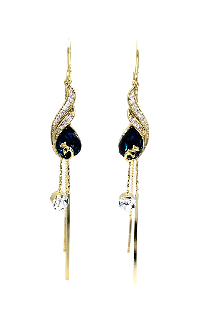 Fashion vintage blue crystal earrings