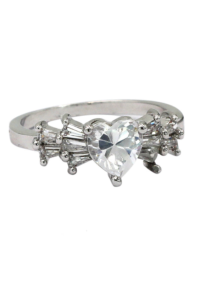 fashion lovely sweet crystal heart ring