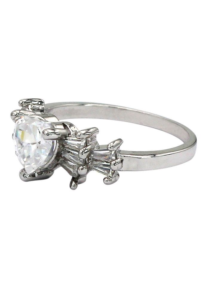 fashion lovely sweet crystal heart ring