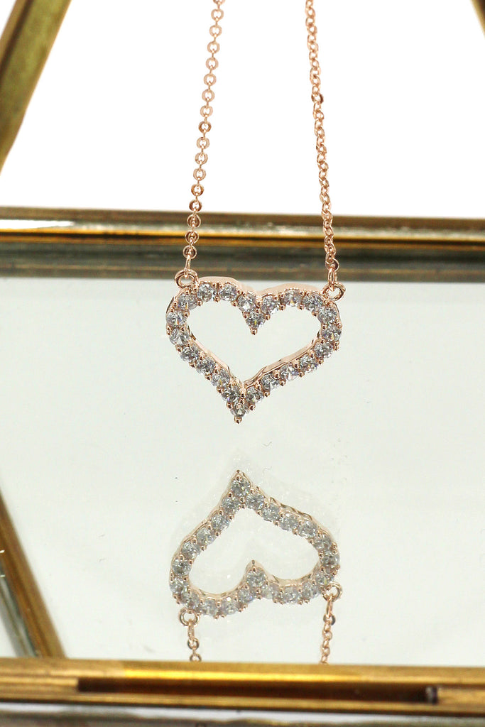 lovely crystal heart necklace