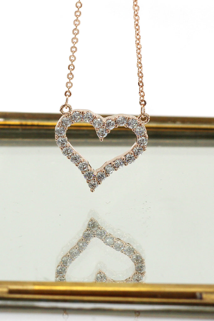 lovely crystal heart necklace