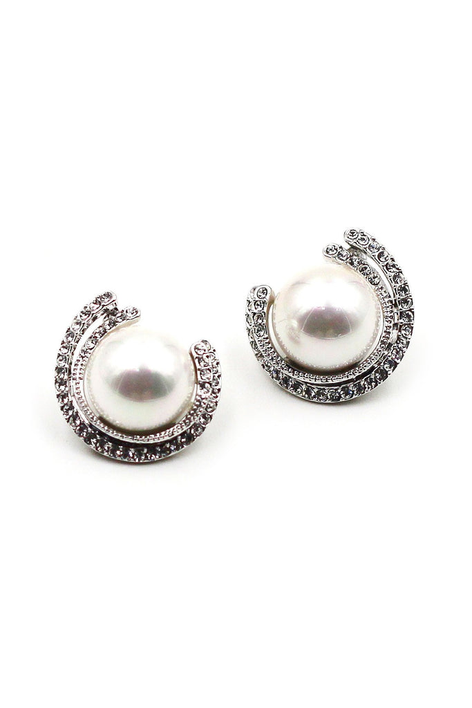 fashion circle pearl ring earrings set