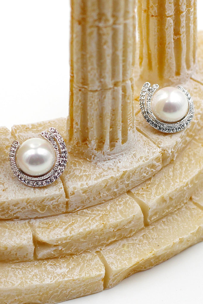 fashion circle pearl ring earrings set