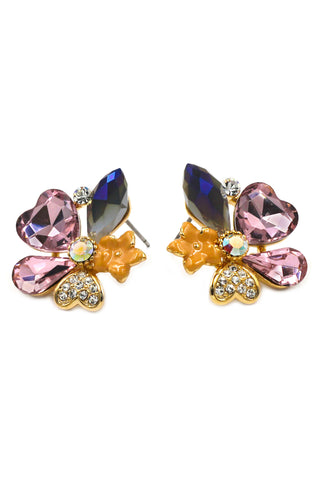 fashion flower crystal earrings