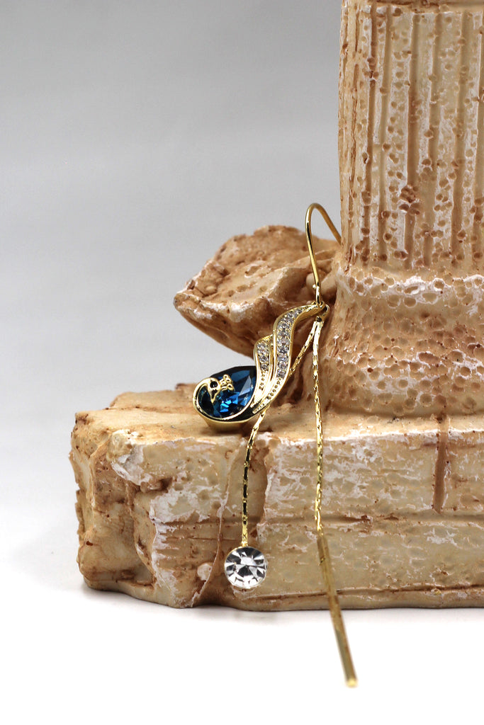 Fashion vintage blue crystal earrings