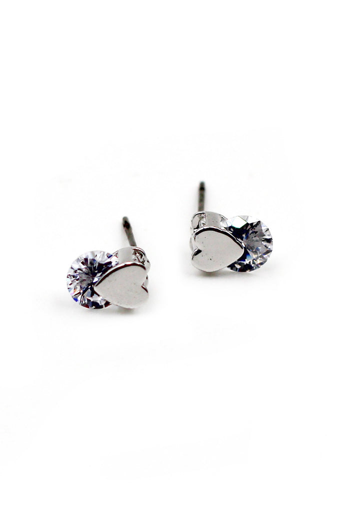 Fashion little heart crystal earrings