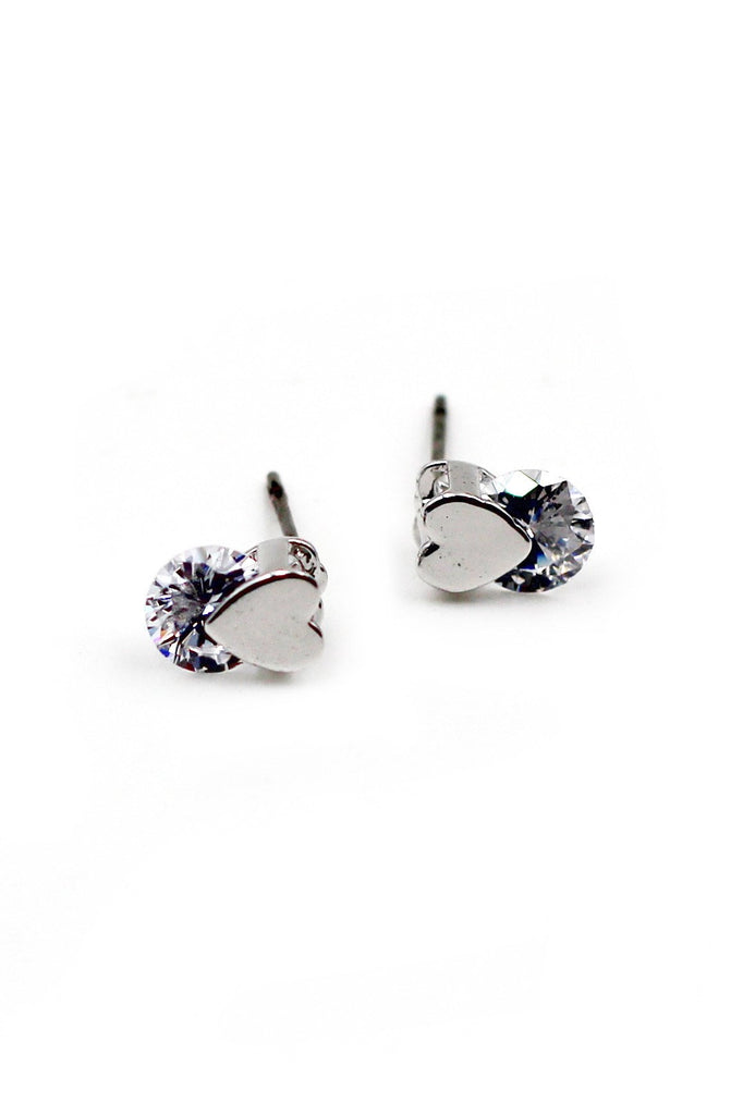 double love crystal necklace earrings set