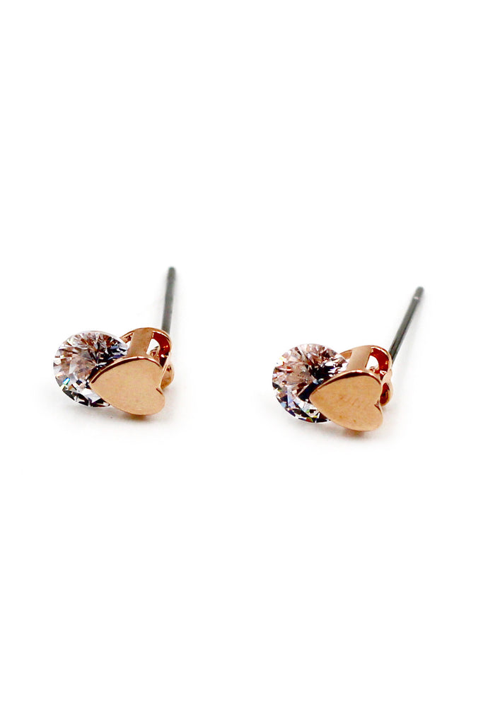 Fashion little heart crystal earrings