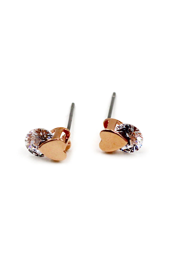 Fashion little heart crystal earrings