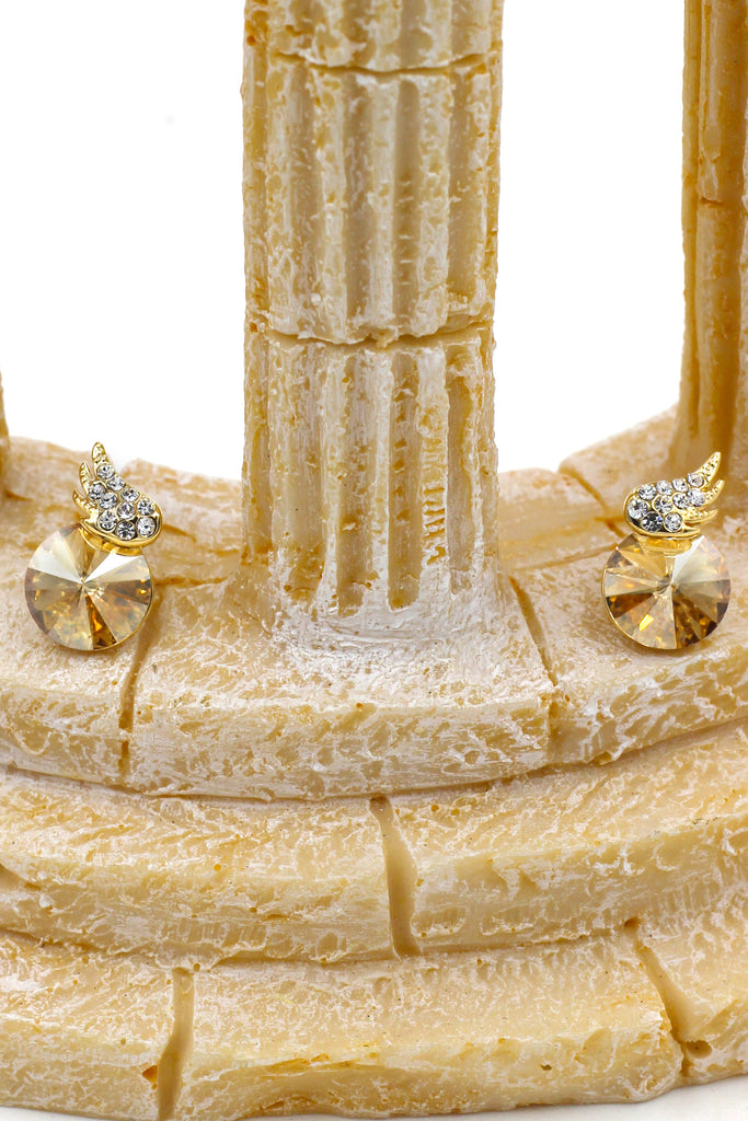 elegant mini wings diamond earrings