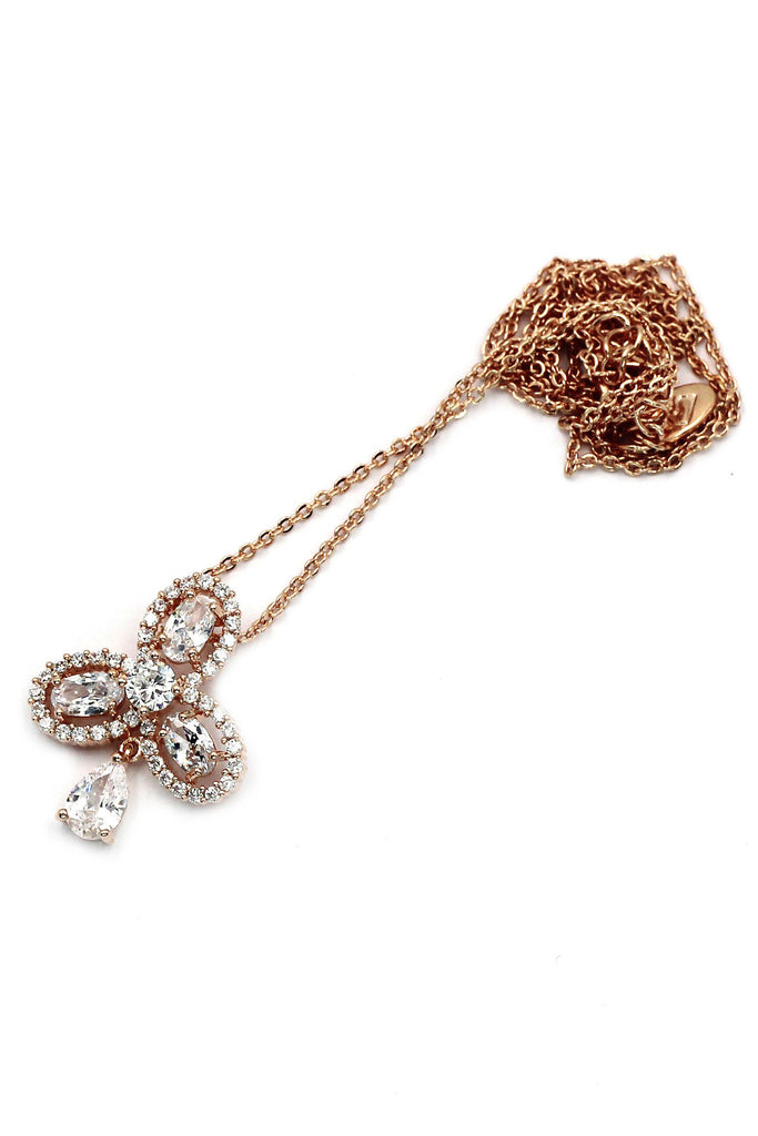 sparkling clover pendant crystal necklace