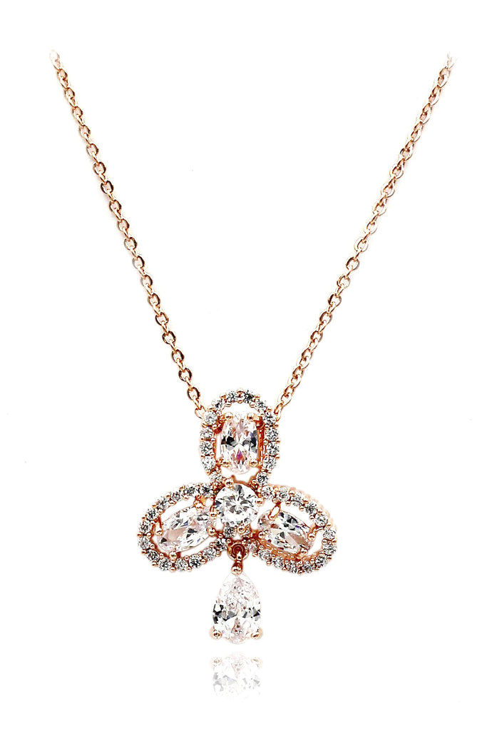 clover crystal ring necklace set
