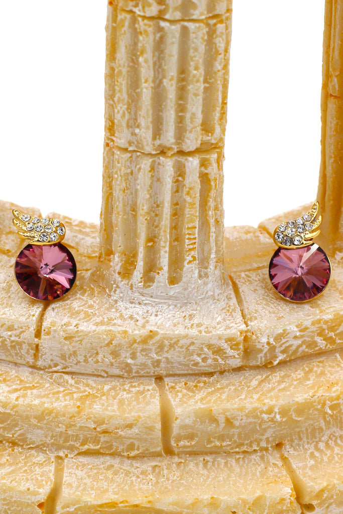 elegant mini wings diamond earrings