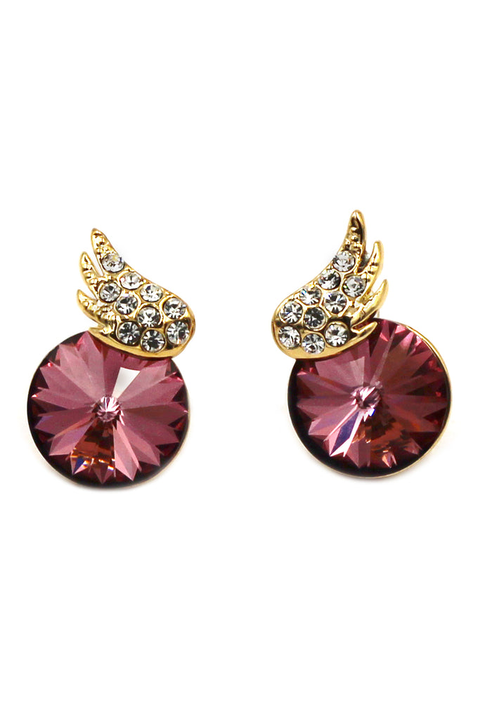 elegant mini wings diamond earrings