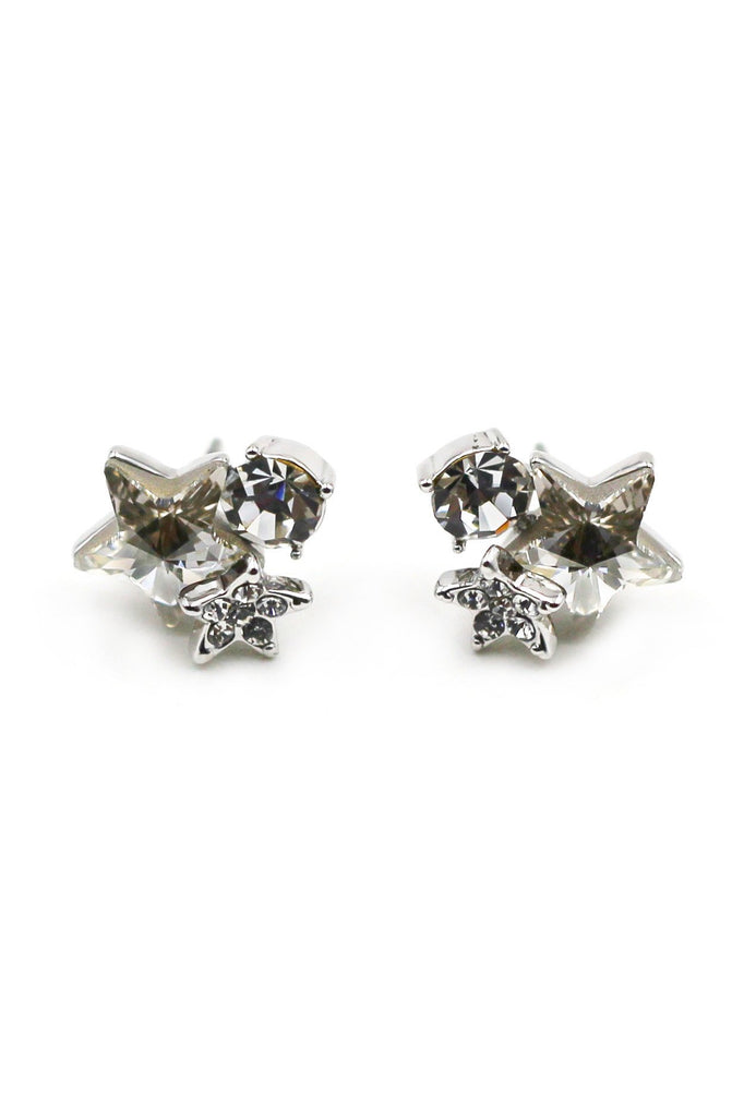 lovely cute star crystal earrings necklace set