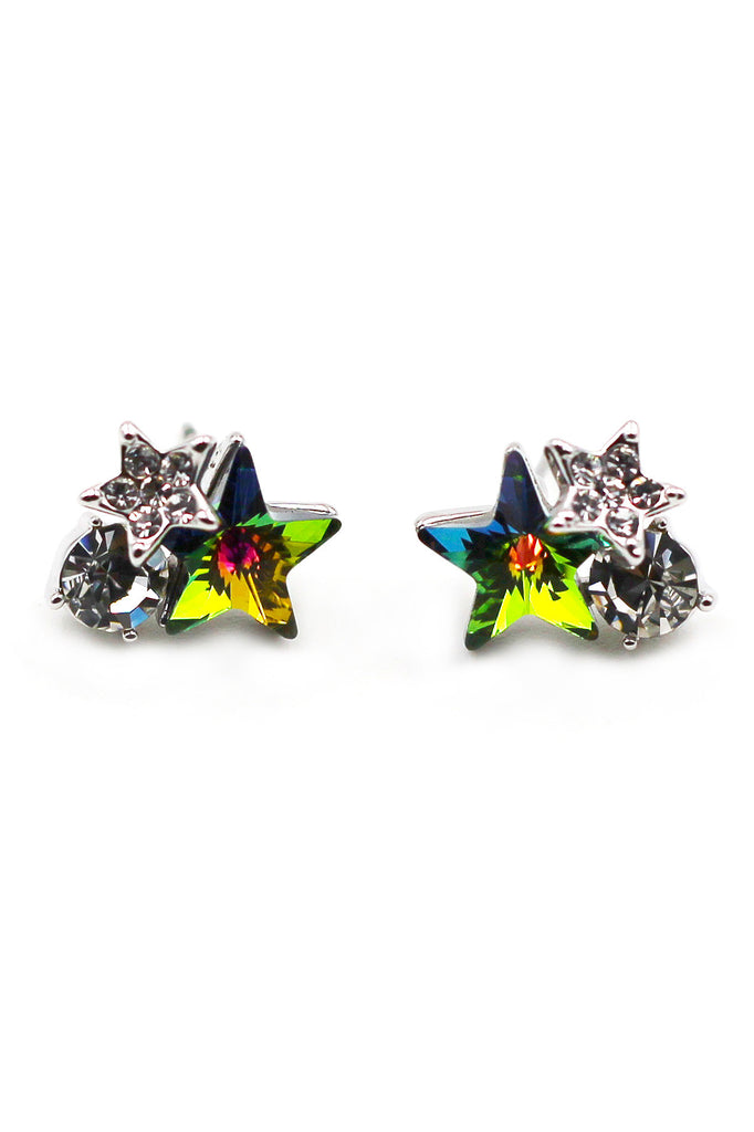 lovely cute star crystal earrings