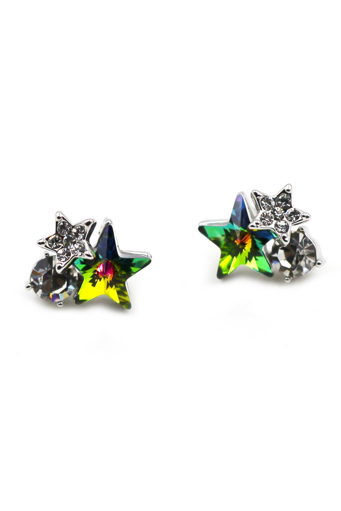 lovely cute star crystal earrings
