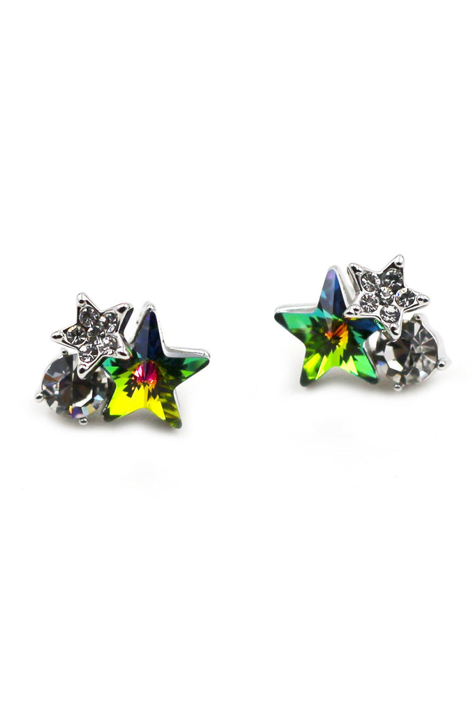 lovely cute star crystal earrings necklace set