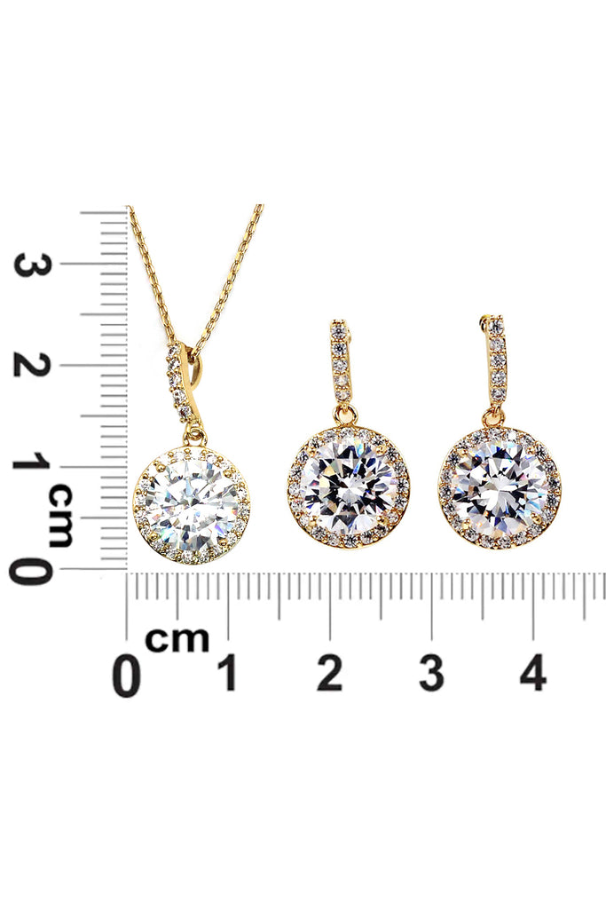 shiny small pendant clavicle chain earrings set