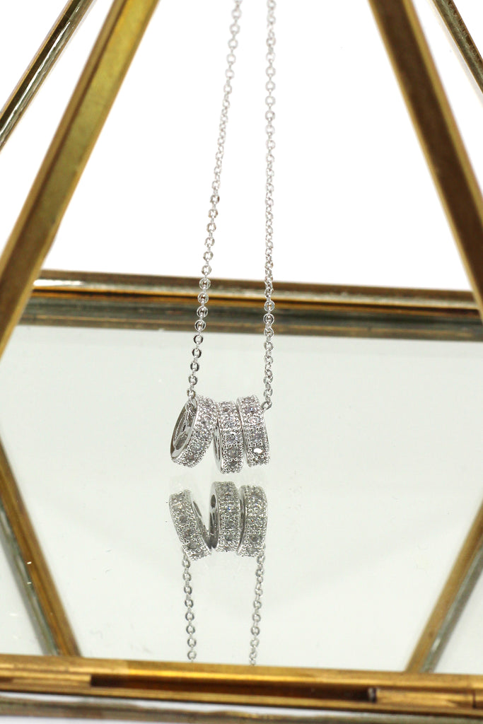 small wheel crystal necklace