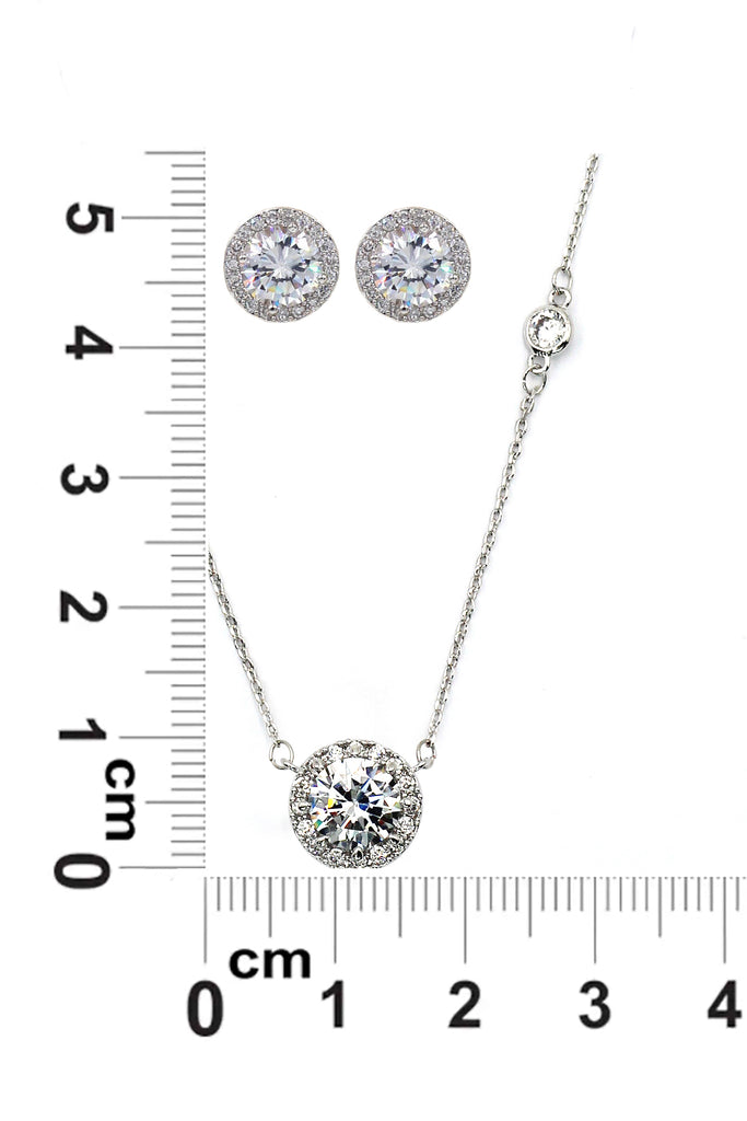simple small pendant clavicle chain earrings set