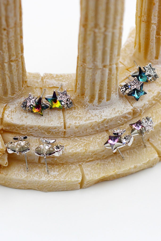 lovely cute star crystal earrings