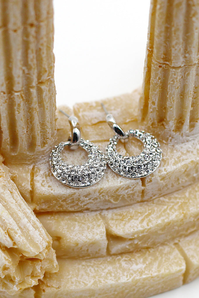 fashion circle crystal earrings