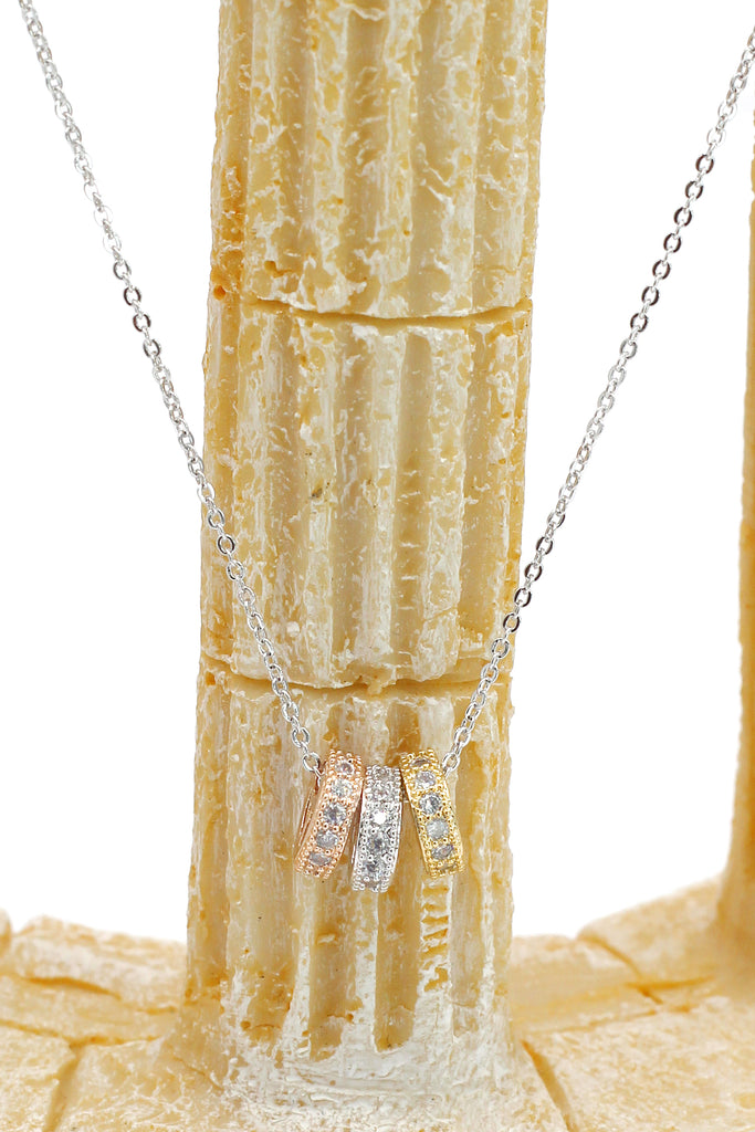 small wheel crystal necklace