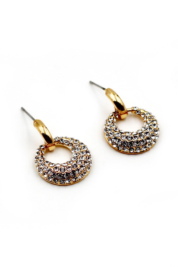 noble golden crystal necklace earrings set