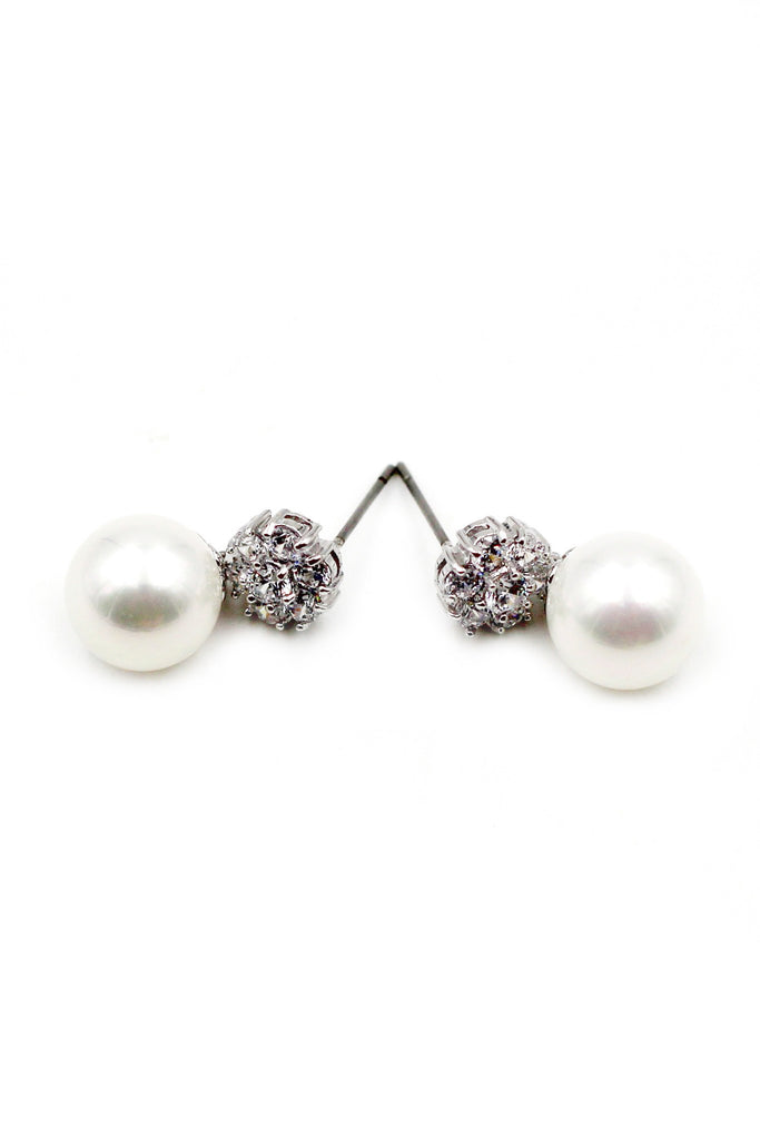 simple crystal pearl earrings necklace set