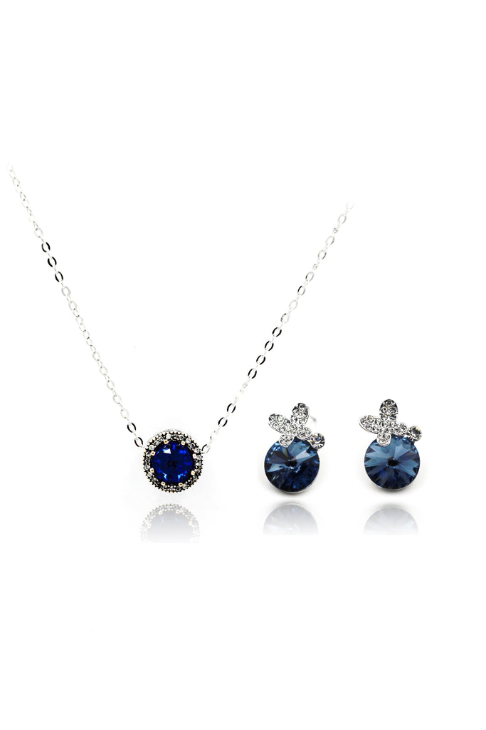 beautiful crystal earrings necklace set
